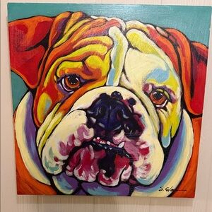 Colorful Bulldog Canvas Art